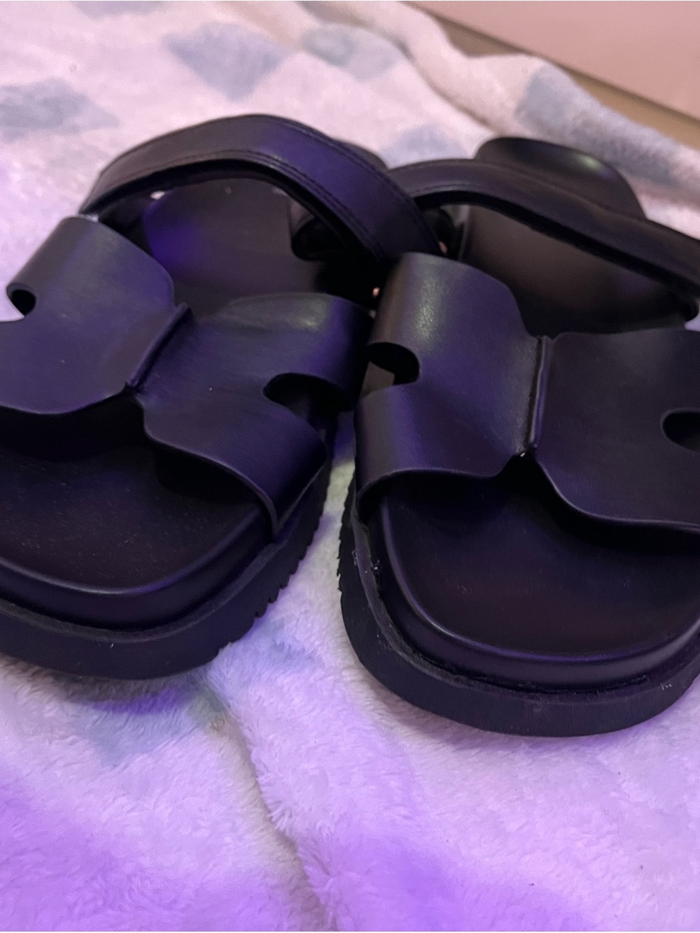 wild fable Black Crossover Slide Sandals